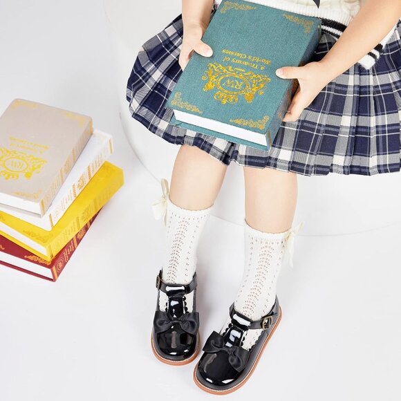 Toddler Little Girl Mary Jane Dress Shoes B366-black - Picture 3 of 6